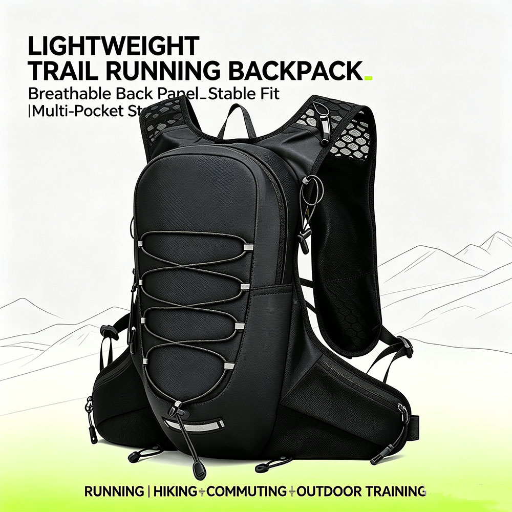 Reflective Cycling Vest - Hydration Running Backpack Lightweight Waterproof Hiking