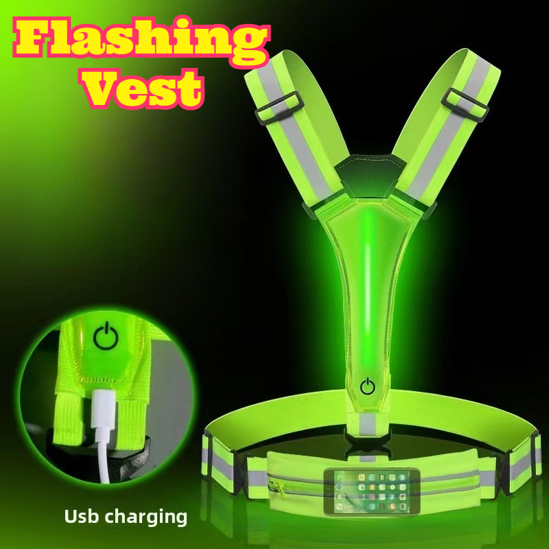 LED Glowing Reflective Vest Hi - Reflective Cycling Vest recension och pris