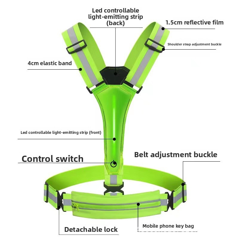 LED Glowing Reflective Vest Hi - Reflective Cycling Vest recension och pris
