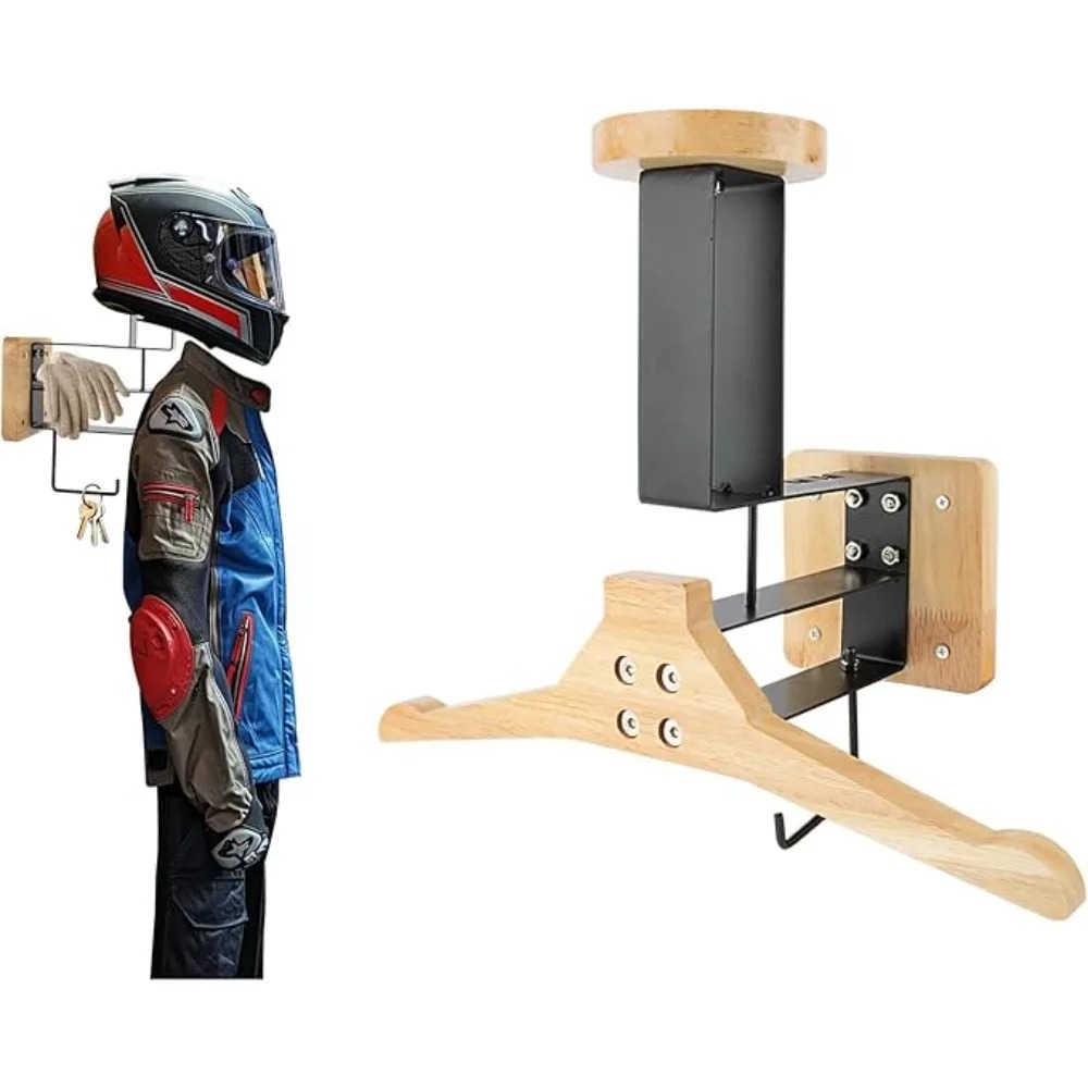 Motorcycle 1PCS Wooden Helmet  - Cycling Gear Wall Mount recension och pris