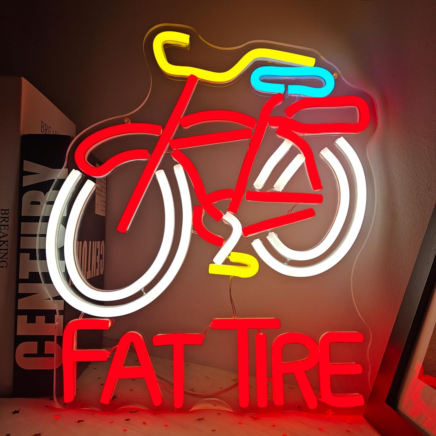 Fat Tire Bike LED Neon Sign US - Cycling Gear Indoor recension och pris
