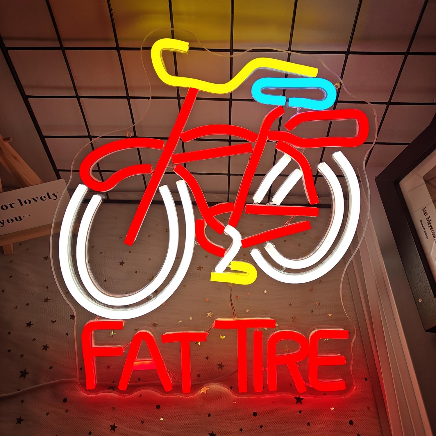 Fat Tire Bike LED Neon Sign US - Cycling Gear Indoor recension och pris