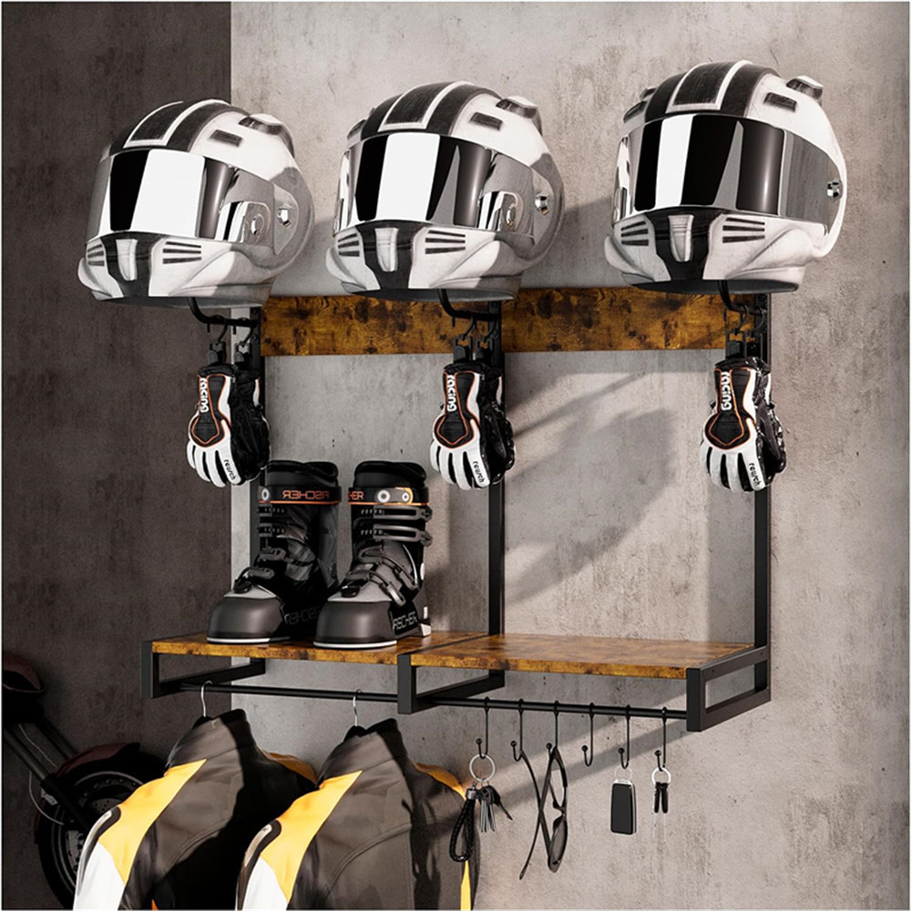 Motorcycle Helmet Holder, Wall - Cycling Gear Wall Mount recension och pris