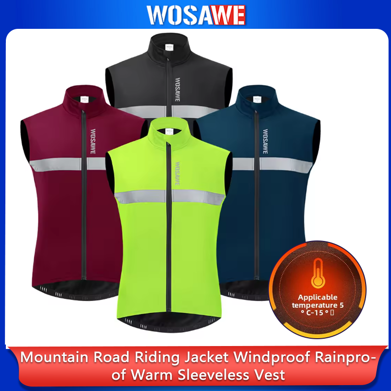 WOSAWE Men Cycling Vest Winter - Reflective Cycling Vest recension och pris